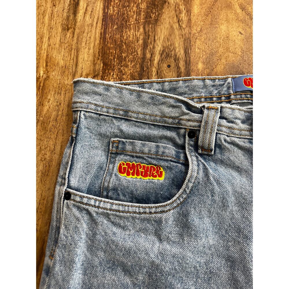 Empyre Jeans Size 32 Light Blue Denim Acid Wash Low-Rise Straight Leg Zip Fly - Picture 5 of 6